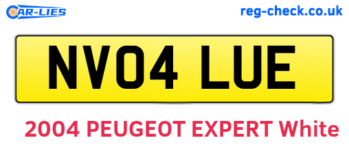 NV04LUE are the vehicle registration plates.