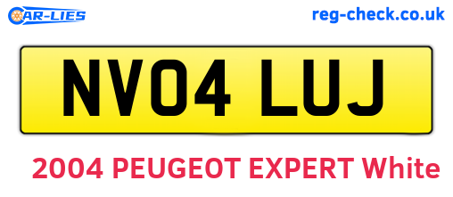 NV04LUJ are the vehicle registration plates.