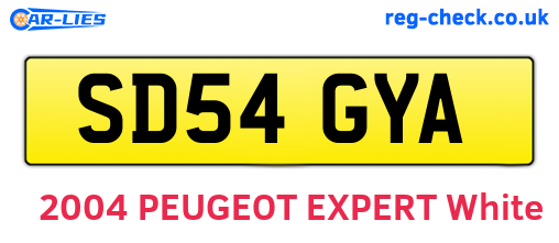 SD54GYA are the vehicle registration plates.