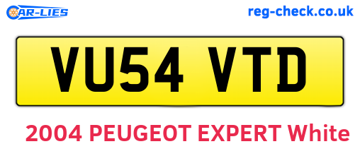 VU54VTD are the vehicle registration plates.