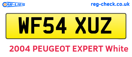 WF54XUZ are the vehicle registration plates.