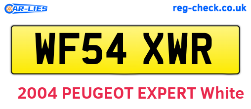 WF54XWR are the vehicle registration plates.
