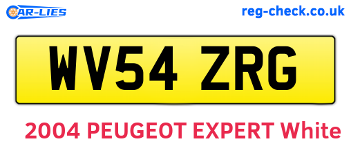 WV54ZRG are the vehicle registration plates.
