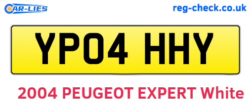 YP04HHY are the vehicle registration plates.
