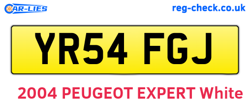YR54FGJ are the vehicle registration plates.
