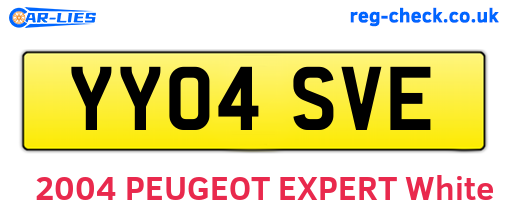 YY04SVE are the vehicle registration plates.