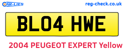 BL04HWE are the vehicle registration plates.