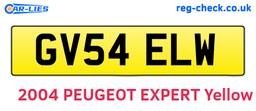 GV54ELW are the vehicle registration plates.