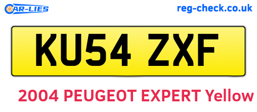 KU54ZXF are the vehicle registration plates.