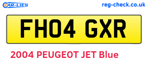 FH04GXR are the vehicle registration plates.