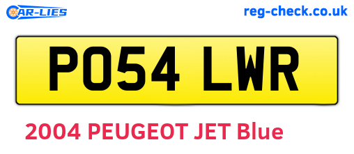PO54LWR are the vehicle registration plates.