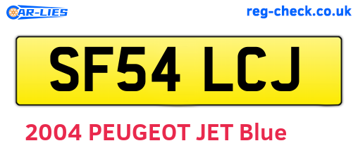 SF54LCJ are the vehicle registration plates.