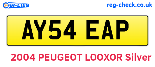 AY54EAP are the vehicle registration plates.