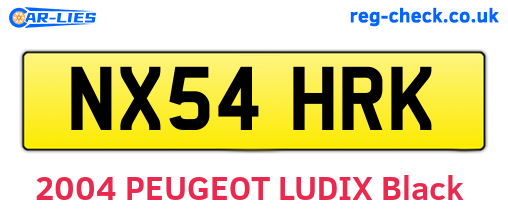 NX54HRK are the vehicle registration plates.
