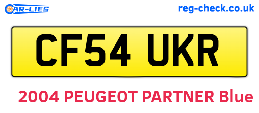 CF54UKR are the vehicle registration plates.