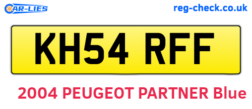 KH54RFF are the vehicle registration plates.