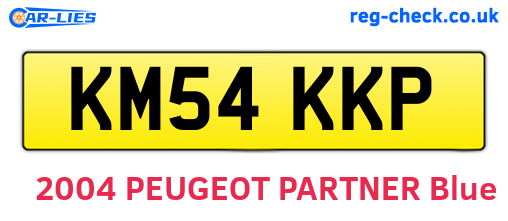 KM54KKP are the vehicle registration plates.