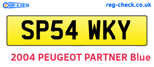 SP54WKY are the vehicle registration plates.