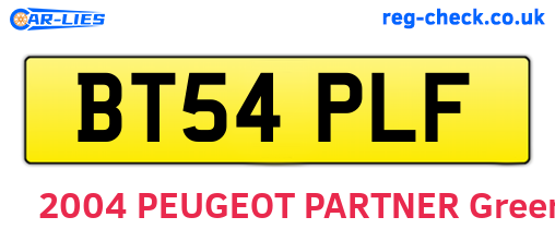 BT54PLF are the vehicle registration plates.