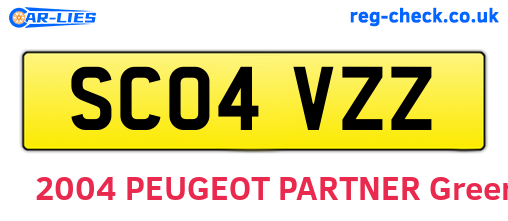 SC04VZZ are the vehicle registration plates.
