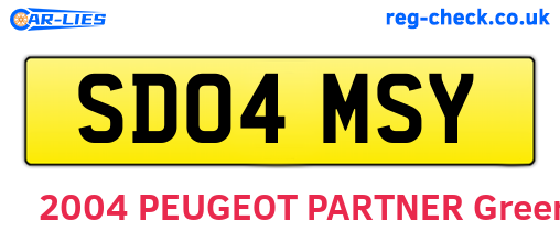 SD04MSY are the vehicle registration plates.