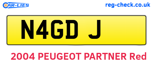 N4GDJ are the vehicle registration plates.