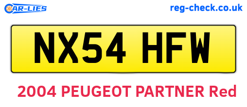 NX54HFW are the vehicle registration plates.