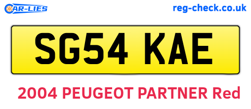 SG54KAE are the vehicle registration plates.