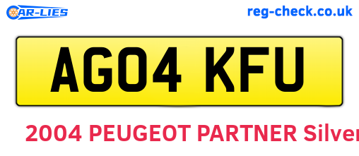 AG04KFU are the vehicle registration plates.