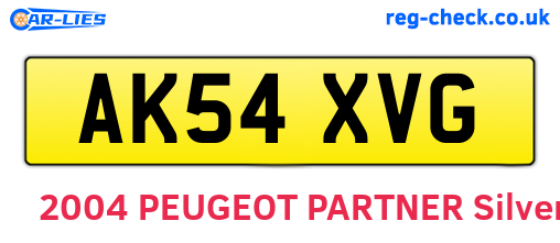 AK54XVG are the vehicle registration plates.