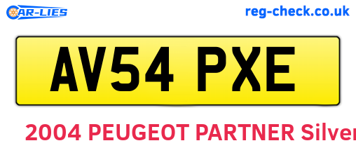 AV54PXE are the vehicle registration plates.