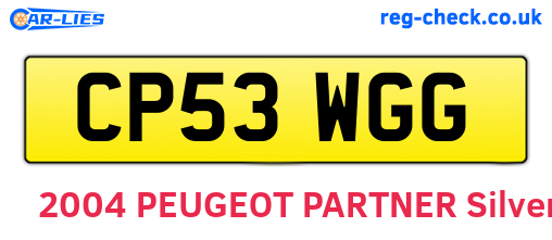 CP53WGG are the vehicle registration plates.