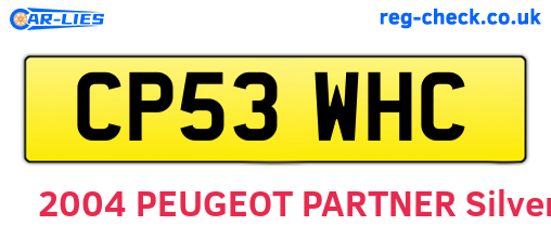 CP53WHC are the vehicle registration plates.