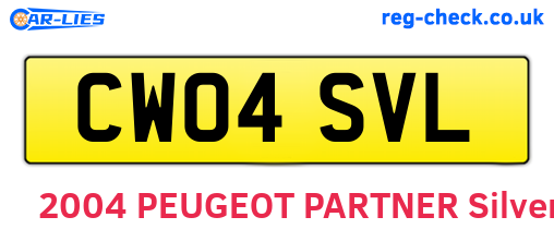 CW04SVL are the vehicle registration plates.