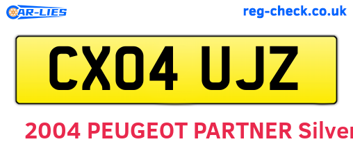 CX04UJZ are the vehicle registration plates.