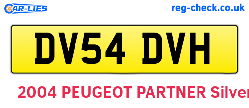 DV54DVH are the vehicle registration plates.