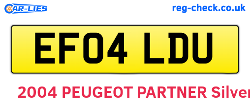 EF04LDU are the vehicle registration plates.