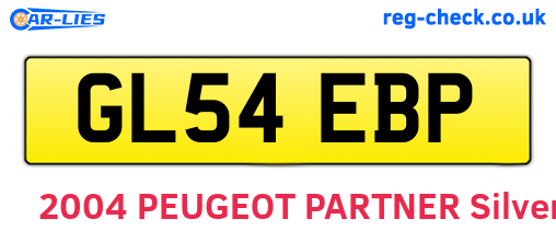 GL54EBP are the vehicle registration plates.