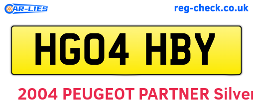 HG04HBY are the vehicle registration plates.