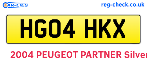 HG04HKX are the vehicle registration plates.