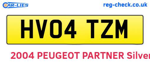 HV04TZM are the vehicle registration plates.