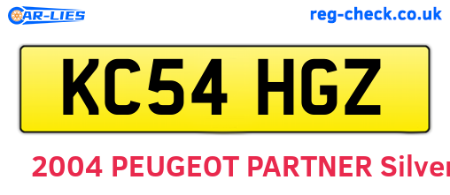 KC54HGZ are the vehicle registration plates.