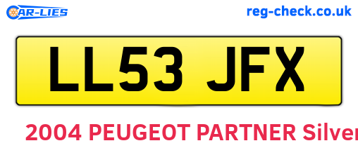 LL53JFX are the vehicle registration plates.