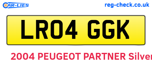 LR04GGK are the vehicle registration plates.