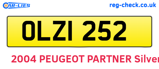 OLZ1252 are the vehicle registration plates.