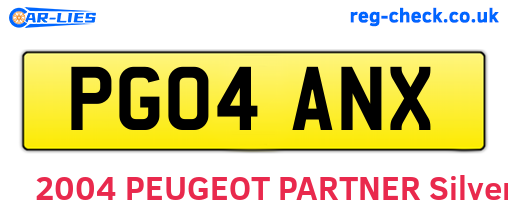 PG04ANX are the vehicle registration plates.