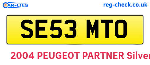 SE53MTO are the vehicle registration plates.