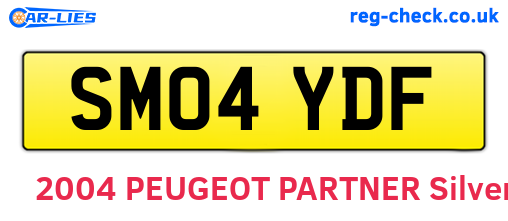 SM04YDF are the vehicle registration plates.
