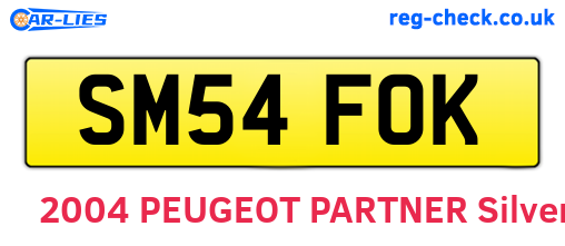 SM54FOK are the vehicle registration plates.