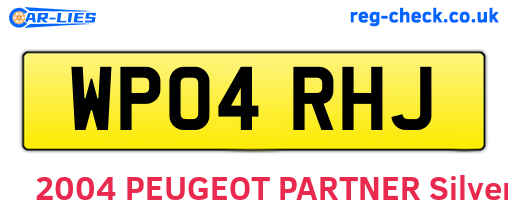 WP04RHJ are the vehicle registration plates.